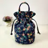 Bolso de mano casual para mujer bolsa de lona bolsa de tela con cordón bolsa pequeña bolsa redonda para lonchera monedero bolsa de cosméticos