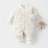 Macacão de Bebê Outono e Inverno 40g Algodão Fino Etiqueta de Tecido Classe A para Bebês Costura Sem Marcação Macacão Justo