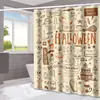Amazon Halloween Murciélago Fantasma Cortina de Ducha para Baño Hogar Impermeable a Prueba de Moho Cortina de Ducha Cortina de Ducha para Separación de Inodoro