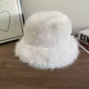 Invierno Nuevo Felpa Otoño e Invierno Moda Sombrero de Pescador Versátil Engrosado Adelgazante Facial Sombrero Pequeño Cálido Viaje Montaña de Nieve Sombrero de Cubo