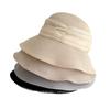 Chapéu de Pescador com Fita de Seda de Amora Levemente Luxuoso Chapéu de Palha de Verão com Proteção Solar Chapéu de Bacia Plissado de Seda Imitação de Cânhamo Chapéu de Sol Tendência