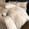 Conjunto de Roupa de Cama Quatro Peças de Algodão de Fibra Longa 60s Lavado, Toda em Algodão, Espessado, Escovado, Luxo Leve Classe A, Jacquard Bordado Tridimensional, Roupa de Cama 100% Algodão