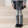 Cubrezapato de algodón para niñas Shoeshang para otoño e invierno, engrosado y cálido con lana de oveja, borde con volantes, calentadores de pantorrilla básicos de color liso