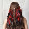 Cinturón de Plumas Tribales Africanas para el Cabello Estilo Étnico Bohemio Accesorios Primitivos para el Cabello Accesorios para Actuación Utilería Joyería Transfronteriza