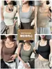 H231 Camiseta regata com gola U canelada sem mangas para mulheres, peça externa de verão, camiseta base da moda para garotas ins e quentes