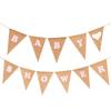 Suministrado directamente por el fabricante, Banderines triangulares de yute para decoraciones de fiesta de bautizo, Banderines para tirar, Banderines de yute para baby shower en stock