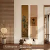 Ver las Montañas, Estética de la Dinastía Song, Pinturas Colgantes del Vestíbulo, Caligrafía y Pintura de Paisaje Zen para la Sala de Té, Pinturas Decorativas para la Sala de Estar, Pinturas en Rollo de Cortina de Bambú