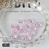 Rede vermelha transparente através do fundo do glaciar pó de unha arte ponta diamante joia super brilhante doce de rocha coração torto acessórios de unha atacado