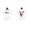 2024 VLONE Camiseta de Manga Corta Serie V Grande Estampado de Estrella V Camiseta de Manga Corta para Parejas Hombres y Mujeres Tendencia High Street Personalizada