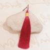 Borla redonda de seda helada de poliéster de 12 cm con hilo dorado, borla de seda helada, borla para Hanfu cheongsam hecha a mano, adornos colgantes de borla de solapa a presión, venta al por mayor