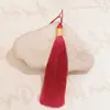 12cm cerrado hilo dorado Seda de Hielo Borla DIY hecho a mano hanfu cheongsam solapa de presión borla colgante adornos para oreja