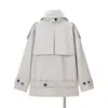 Moda Femenina Transfronteriza Europea y Americana Nueva Otoño e Invierno 2025 Gabardina de Doble Botón de Longitud Media W091 2923