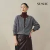 Suéter de lana único y elegante, teñido multicolor, forrado de polar, con cuello redondo, suave y muy elástico, para mujer