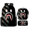 Mochila de tubarão transfronteiriça masculina e feminina, mochila escolar para estudantes, esportes ao ar livre, montanhismo, viagem, lazer, moda, mochila
