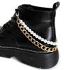Cadena de aluminio color oro perla clásica doble capa cadena para zapatos personalidad versátil cadena gruesa zapatos de lona Botas Martin accesorios para zapatos Nuevo
