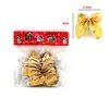 Adornos para árbol de Navidad Lazo de decoración navideña Lazo navideño Regalo de Navidad 12 una tarjeta