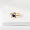 Anillo de Flor Real de Moda Transfronterizo Estilo Ins Personalizado para el Trabajo en Acero Inoxidable Chapado en Oro Joyería Anillo Incrustado con Pegamento de Flor Seca