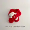 Bufanda Roja de Año Nuevo para Bebé Otoño e Invierno Gruesa Cálida Tejida para Cuello para Hombres Mujeres y Niños Bufanda de Cuello a Prueba de Viento Navideña