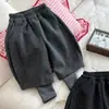Calça de Lã Falsa Duas Peças para Meninas 2026 Outono/Inverno Novo Estilo Plus Velvet Espessada Bloqueio de Temperatura Quente Cintura Alta Solta Longa