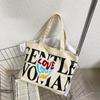 Tailandia Mujer Gentil Felpa Estampado Carta de Amor Bolso de Lona Tote 2023 Nuevo Bolso de Hombro