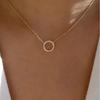2021Shopee Candado de perla estilo europeo y americano creativo simple moda temperamento joyería para mujer collar de cadena geométrica