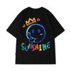 Generación transfronteriza manga corta para hombre coreano ocio deportes 2024 nuevo cuello redondo estilo ins camiseta de pareja holgada hip-hop