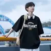 Camiseta de Manga Corta 100% Algodón Puro para Hombre, Nuevo Estilo de Verano, Elegante y a la Moda, Top Casual Holgado y Versátil para Adolescentes