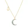 Amazon Luna Dorada Estrella León Ojo Maligno Colgante Collar Cadena de Clip Europea y Americana Medalla Regalo de Cumpleaños