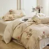 Conjunto de cama de quatro peças 100% algodão, algodão de fibra longa de Xinjiang, estampado digitalmente, capa de edredom estampada 100% algodão, lençol de cama e conjunto de cama