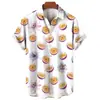 Camisa casual unisex con estampado de frutas 3D, nueva camisa de manga corta streetwear de verano, directo del fabricante