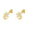 Aguja de Plata S925 Pendientes de Aro Europeos y Americanos de Venta Caliente Transfronteriza INS Geométricos de Moda Circonita Micro-incrustada Pendientes Simples con Incrustaciones de Diamantes
