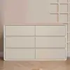 O Mesmo Estilo do Popular no Douyin, Penteadeira Laqueada em Madeira Maciça para Apartamentos Pequenos, Modelo Novo com Gaveta Integrada para Maquiagem, Armário de Seis Gavetas Estilo Creme para Quarto