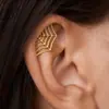 Aretes de Telaraña para Hombres y Mujeres, Halloween Horror Gótico Anillo Telaraña Geométrico Uñas de Hueso de Oreja con Forma de Media Luna