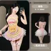 Lencería Sexy de Gato Nocturno para Mujer, Atuendo Dulce y Lindo de Sirvienta, Delantal de Deseo Puro, Disfraz Sexy QQNY