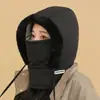 Gorro de punto cálido de invierno para hombres y mujeres, Bufanda y máscara para el cuello forradas de forro polar y engrosadas, Ropa de trabajo de una pieza cálida y a prueba de viento, Gorro para ciclismo