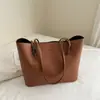 Bolsa Tote de Mão Estilo Novo 2025, Grande Capacidade, Cor Sólida, Bolsa de Ombro Simples, Casual e Versátil, Bolsa de Axila Feminina de Luxo Leve
