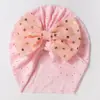 Sombreros Europeos y Americanos Nuevos Transfronterizos para Niños Color Sólido Lazo Sombreros de Punto para Bebé Sombreros de Verano Transpirables para Bebé