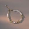 Pulsera de Jade Hetian y Perla de Agua Dulce para Mujer con Amuleto de la Fortuna, Joyería de Diseño Retro Dongdaemun Estilo Coreano, Adecuada para Apilar con Amigas