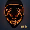 Máscara Luminosa Forma de V Luz Fría LED Negra Forma de V Horror Carnaval Halloween Baile Paso Fantasma Baile de Fantasma Broma