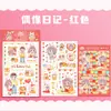 Planificador Estilo Bienestar Pegatinas Cuadradas Divertido Set de Pegatinas de Disfraces Colección Libro Hecho a Mano Niña Juego de Imitación Pegatinas