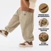 Calça Infantil HandsomeDudu para Casa Inverno Nova Calça Casual para Bebê Calça Longa de Lã para Meninas Roupas para Meninos