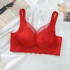 Nuevo Copa de palma pecho pequeño inalámbrico no magnético sexy encaje sujetador látex algodón grosor medio soporte superior ropa interior ajustable