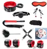  Cruz de Bondage Máscara para Olhos Brinquedo Alternativo SM Conjunto de 11 Peças Traje de Pelúcia Algemas Brinquedo Sexual Adulto