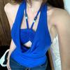 Camisola Feminina Alcinha Estilo Hot Girl Verão Puro Desejo Sem Mangas Costas Bonitas Curta Camada Base Hot Girl Top Externo