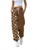 Pantalones casuales de retazos con estampado de animales, estilo europeo y americano, cordón, para mujer, corte holgado, tobillos cónicos, pantalones de chándal, disponibles en Amazon