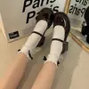 Sapatos Mary Jane retro estilo francês com laço para mulheres, novo modelo outono 2026, sapatos de couro de salto alto plataforma, sapatos estilo JK britânico
