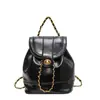 Mochila de Cadena Estilo Mini Chanel Nuevo Nicho Coreano para Mujer ins Blogger Estudiante Cuero Encerado al Aceite Bolso de Hombro