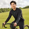 Camiseta deportiva de manga larga de secado rápido para hombre, para ciclismo y running, adecuada para primavera y otoño, con cuello alto, ideal para fitness, senderismo y actividades al aire libre, y con propiedades antibacterianas