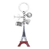 Llavero de Artesanía Metálica Estilo Dibujo Animado Creativo Souvenir de Viaje a Francia Llavero de Aleación Torre Eiffel