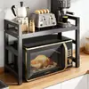 Estante de Cocina Mejorado Engrosado para Microondas, Olla Arrocera, Horno, Estante de Almacenamiento en Encimera, Doble Capa Retráctil, Estante de Almacenamiento para el Hogar